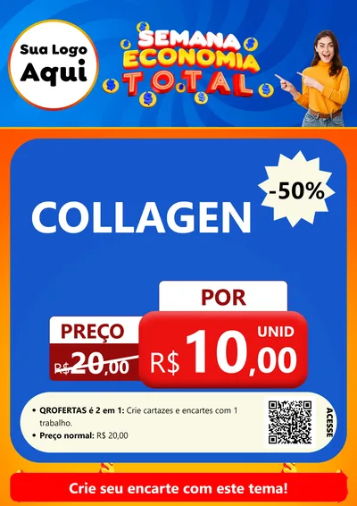 Modelo de Cartaz para Cartaz A4 Vertical com o tema Semana Economia Total para Suplementos alimentares