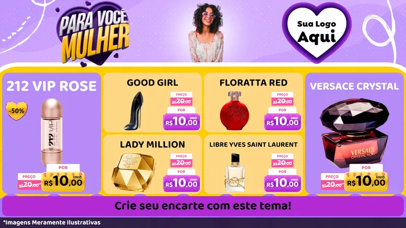 Modelo de TV para TV Horizontal com o tema Para Você, Mulher para Perfumes