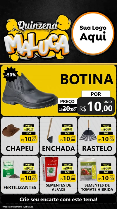 Modelo de Rede Social para Stories com o tema Quinzena Maluca para Agropecuária