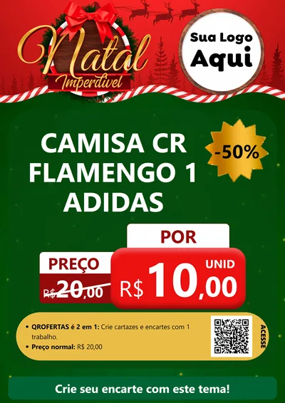 Modelo de Cartaz para Cartaz A4 Vertical com o tema Natal Imperdível para Roupas e acessórios