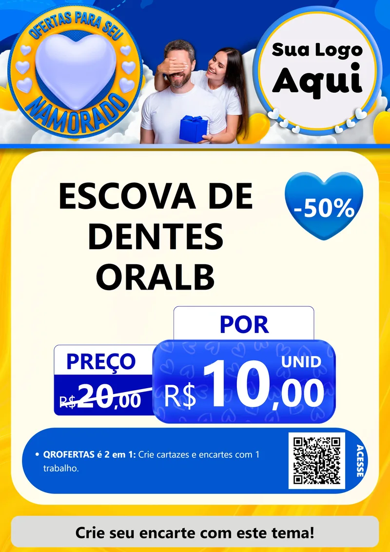 Modelo de Cartaz para Cartaz A4 Vertical com o tema Ofertas Para Seu Namorado para Higiene Pessoal