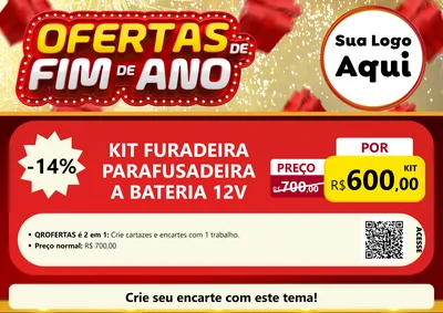 Modelo de Cartaz para Cartaz A4 Horizontal com o tema Ofertas de Fim de Ano para Maquinas e Ferramentas
