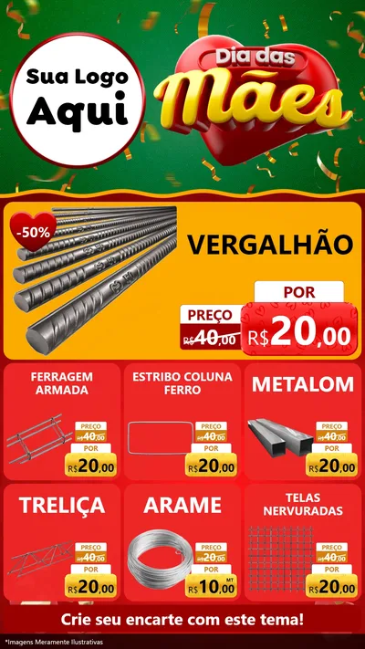Modelo de Rede Social para Stories com o tema Dia das Mães para Ferragens