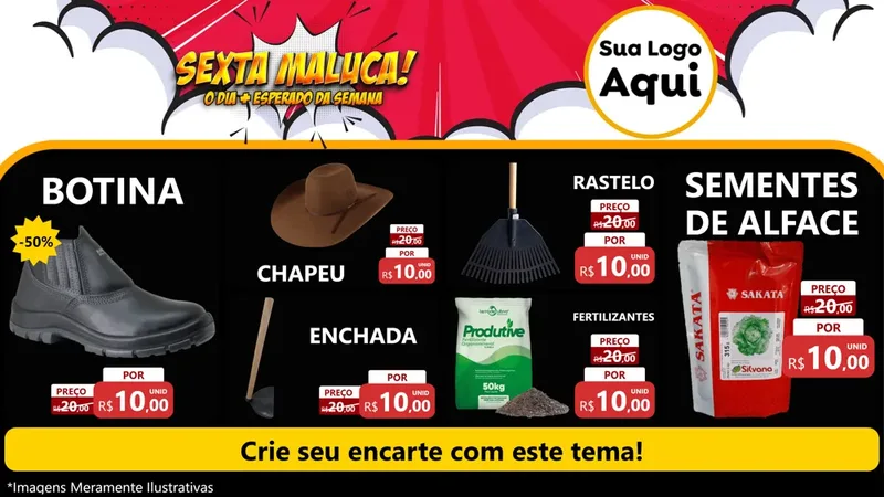 Modelo de TV para TV Horizontal com o tema Sexta Maluca! para Agropecuária