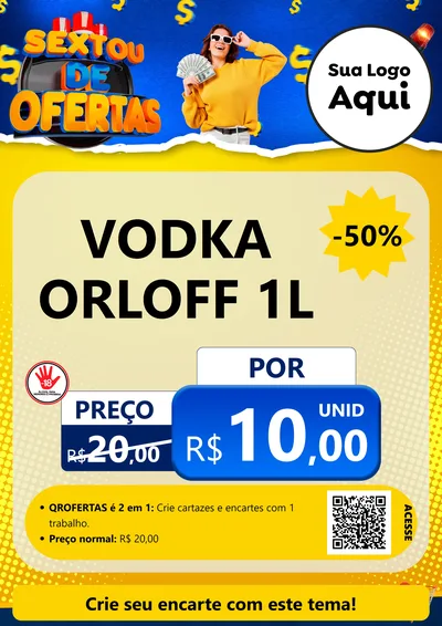 Modelo de Cartaz para Cartaz A4 Vertical com o tema Sextou de Ofertas para Distribuidora de bebidas