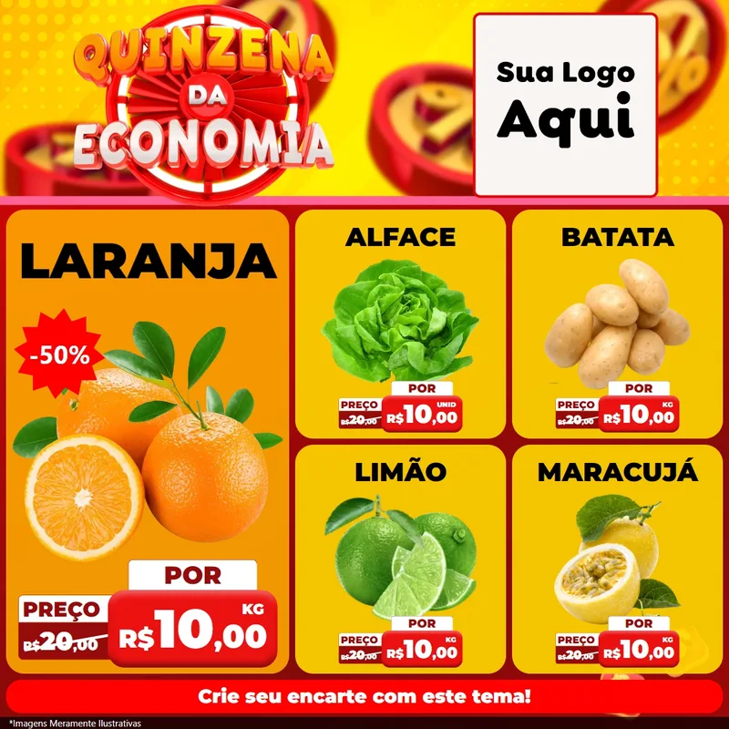 Modelo de Rede Social para Feed Facebook com o tema Quinzena Da Economia para Hortifrúti