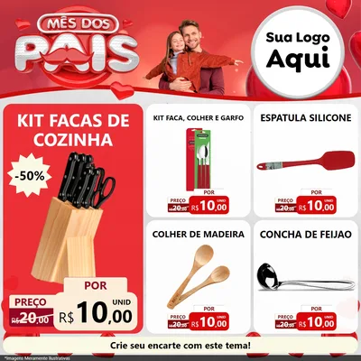 Modelo de Rede Social para Feed Facebook com o tema Mês dos Pais para Utilidades Domésticas