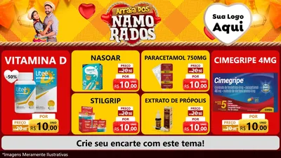Modelo de TV para TV Horizontal com o tema Arraiá dos Namorados para Farmácia