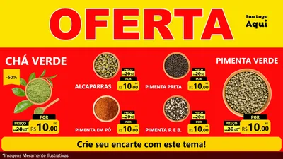 Modelo de TV para TV Horizontal com o tema OFERTA - Vermelho Cartaz para Produtos Naturais