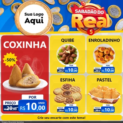 Modelo de Rede Social para Feed Facebook com o tema Sabadão do Real para Salgadaria