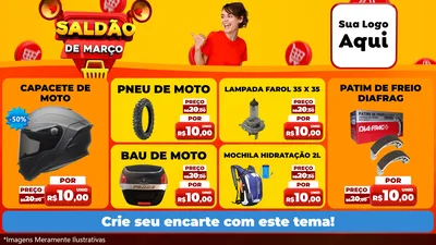Modelo de TV para TV Horizontal com o tema Saldão de Março para Moto peças