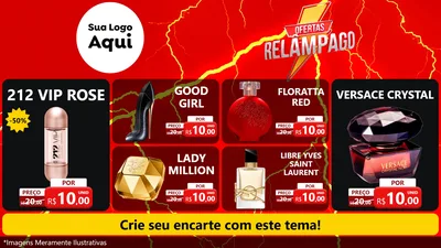 Modelo de TV para TV Horizontal com o tema Ofertas Relâmpago para Perfumes