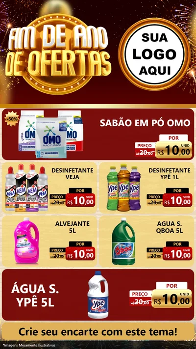 Modelo de TV para TV Vertical com o tema Fim de Ano de Ofertas para Produtos de Limpeza