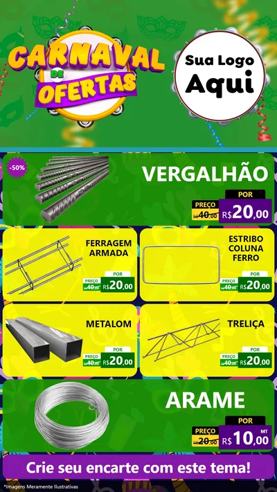 Modelo de TV para TV Vertical com o tema Carnaval de Ofertas para Ferragens