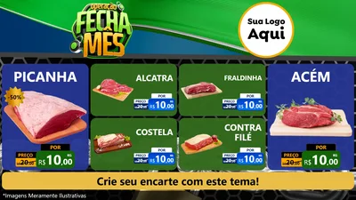 Modelo de TV para TV Horizontal com o tema Operação Fecha Mês para Açougue