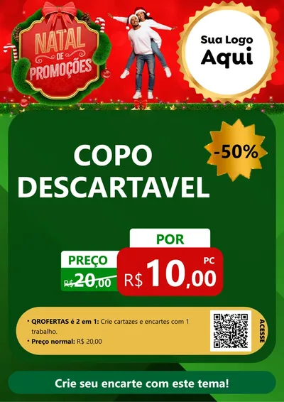 Modelo de Cartaz para Cartaz A4 Vertical com o tema Natal de Promoções para Embalagens