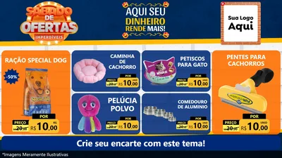 Modelo de TV para TV Horizontal com o tema Sábado de Ofertas Imperdíveis para Pet Shop