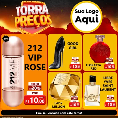 Modelo de Rede Social para Feed Facebook com o tema Torra Preços para Perfumes
