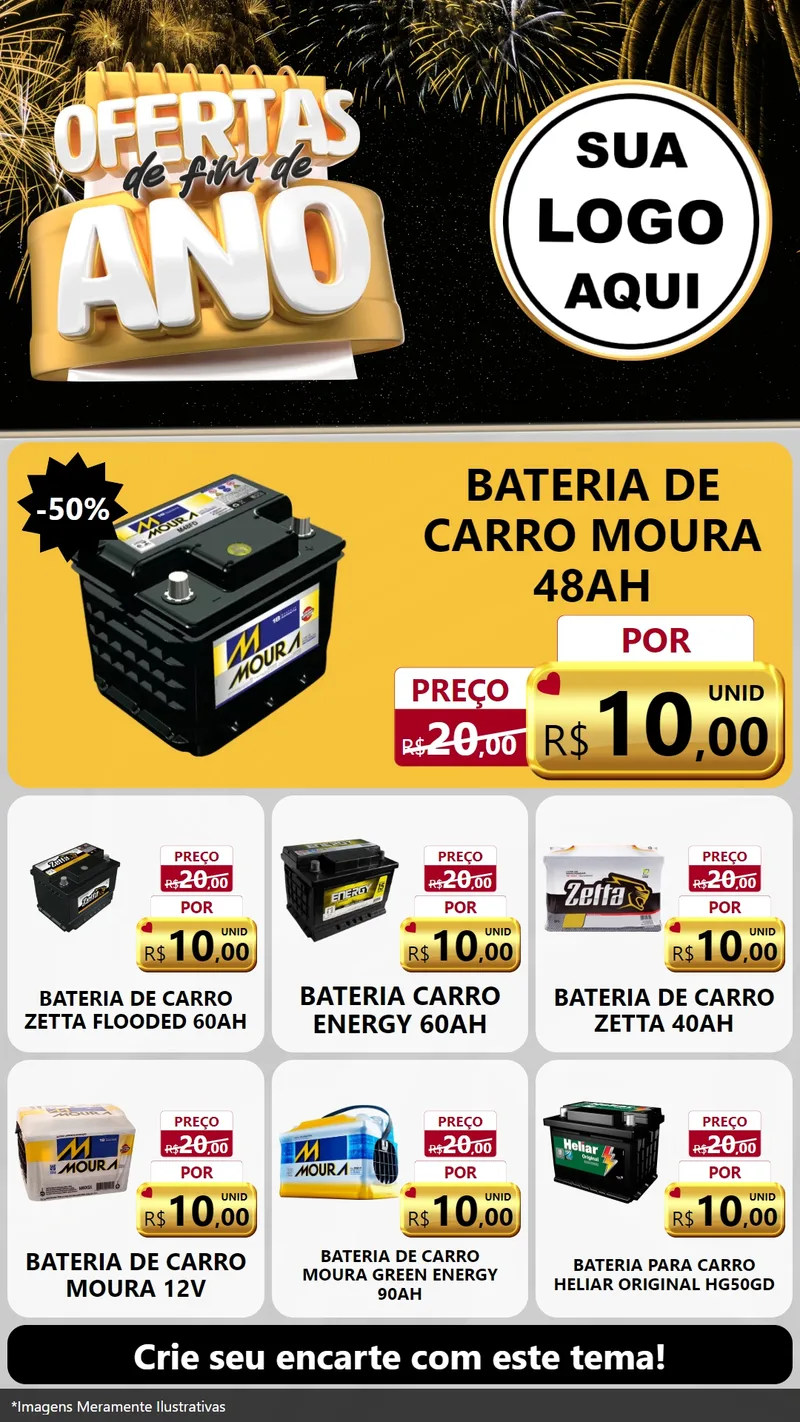 Modelo de Rede Social para Stories com o tema Ofertas de Fim de Ano para Baterias Elétricas