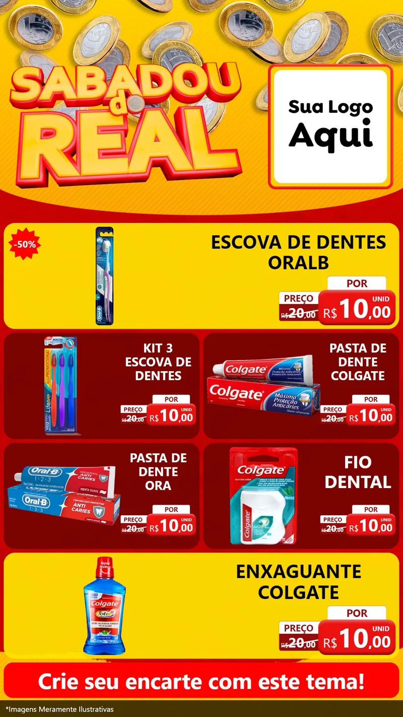 Modelo de TV para TV Vertical com o tema Sabadou do Real para Higiene Pessoal