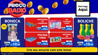 Modelo de TV para TV Horizontal com o tema Preço Baixo para Brinquedos