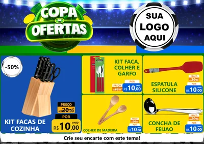 Modelo de Encarte para Encarte A4 Horizontal com o tema Copa de Ofertas para Utilidades Domésticas