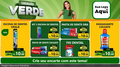 Modelo de TV para TV Horizontal com o tema Sabadão Verde para Higiene Pessoal