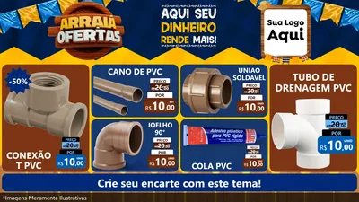 Modelo de TV para TV Horizontal com o tema Arraiá de Ofertas - Junina para Tubos e conexões