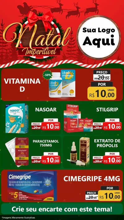 Modelo de TV para TV Vertical com o tema Natal Imperdível para Farmácia