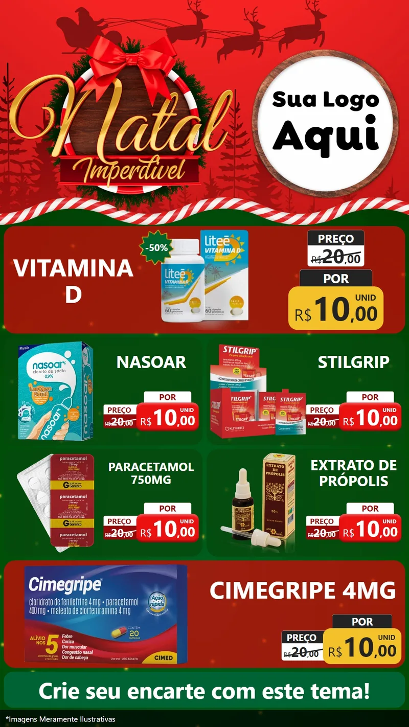Modelo de TV para TV Vertical com o tema Natal Imperdível para Farmácia