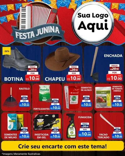 Modelo de Rede Social para Feed Instagram com o tema Festa Junina para Agropecuária