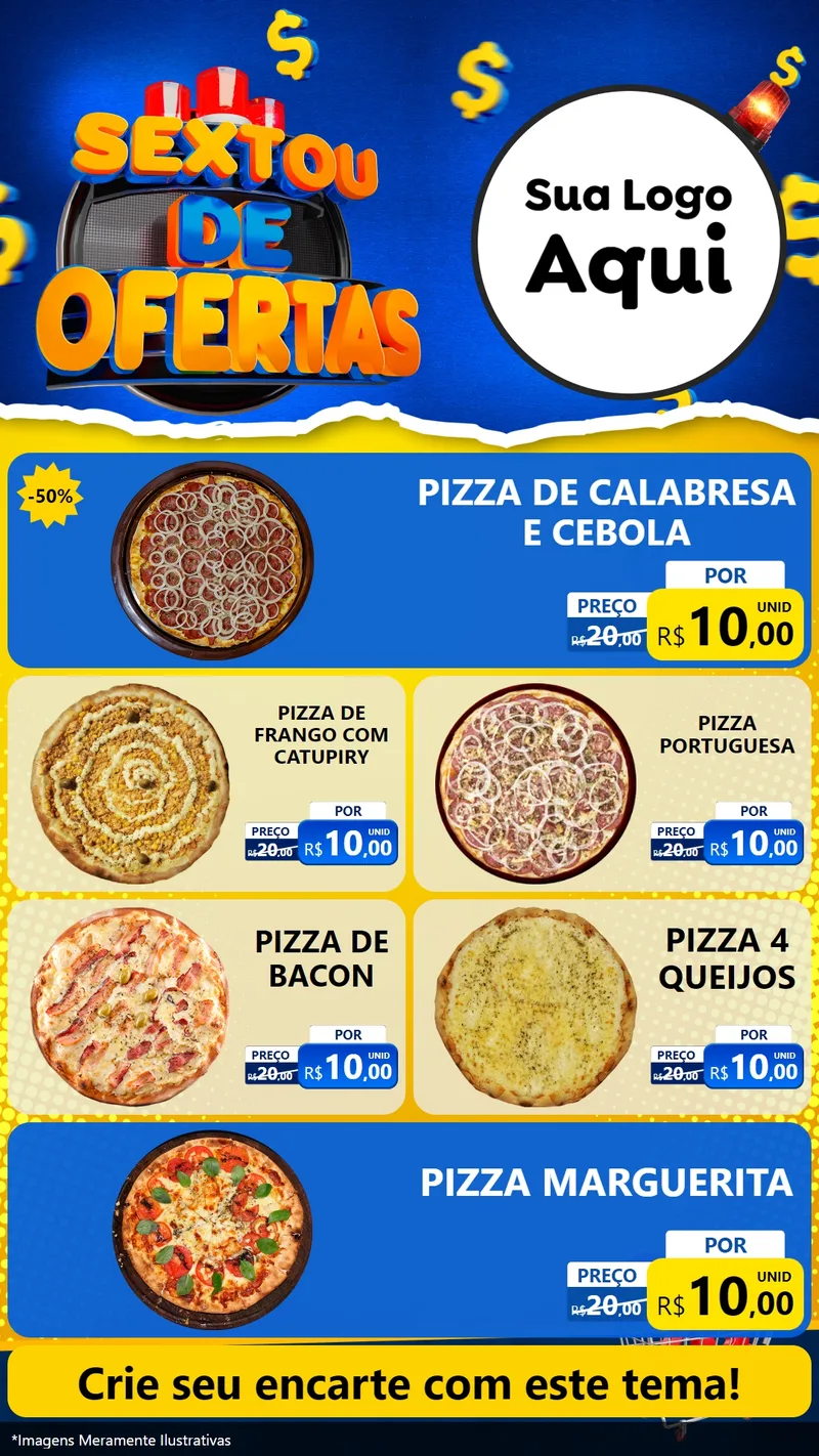 Modelo de TV para TV Vertical com o tema Sextou de Ofertas para Pizzaria