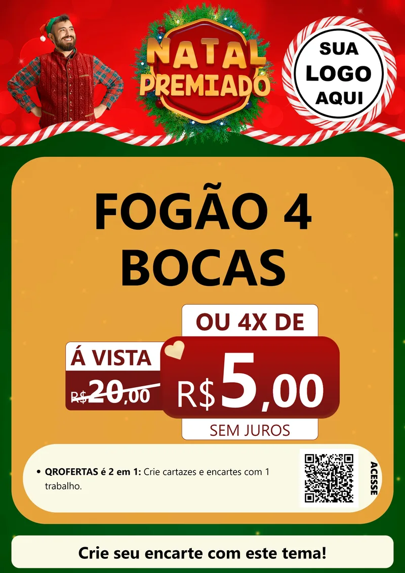 Modelo de Cartaz para Cartaz A4 Vertical com o tema Natal Premiado para Móveis e Eletro