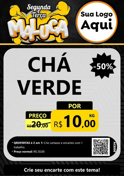 Modelo de Cartaz para Cartaz A4 Vertical com o tema Segunda e Terça Maluca para Produtos Naturais