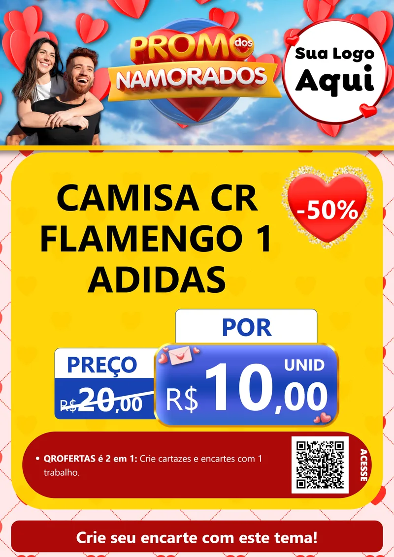 Modelo de Cartaz para Cartaz A4 Vertical com o tema Promo dos Namorados para Roupas e acessórios