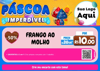 Modelo de Cartaz para Cartaz A4 Horizontal com o tema Páscoa Imperdível para Restaurante