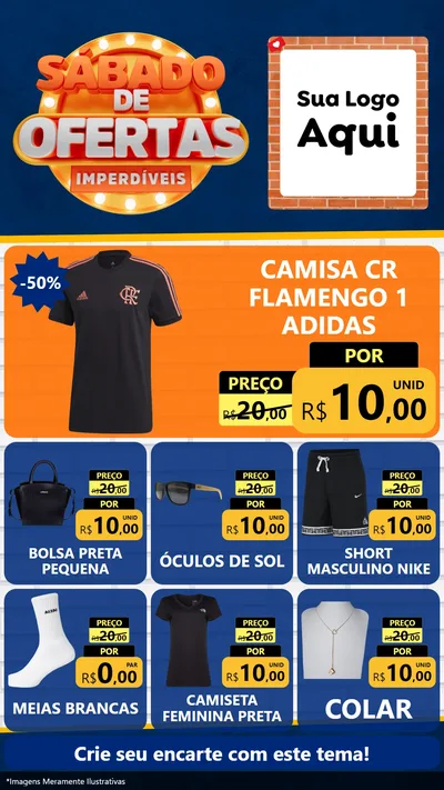 Modelo de Rede Social para Stories com o tema Sábado de Ofertas Imperdíveis para Roupas e acessórios