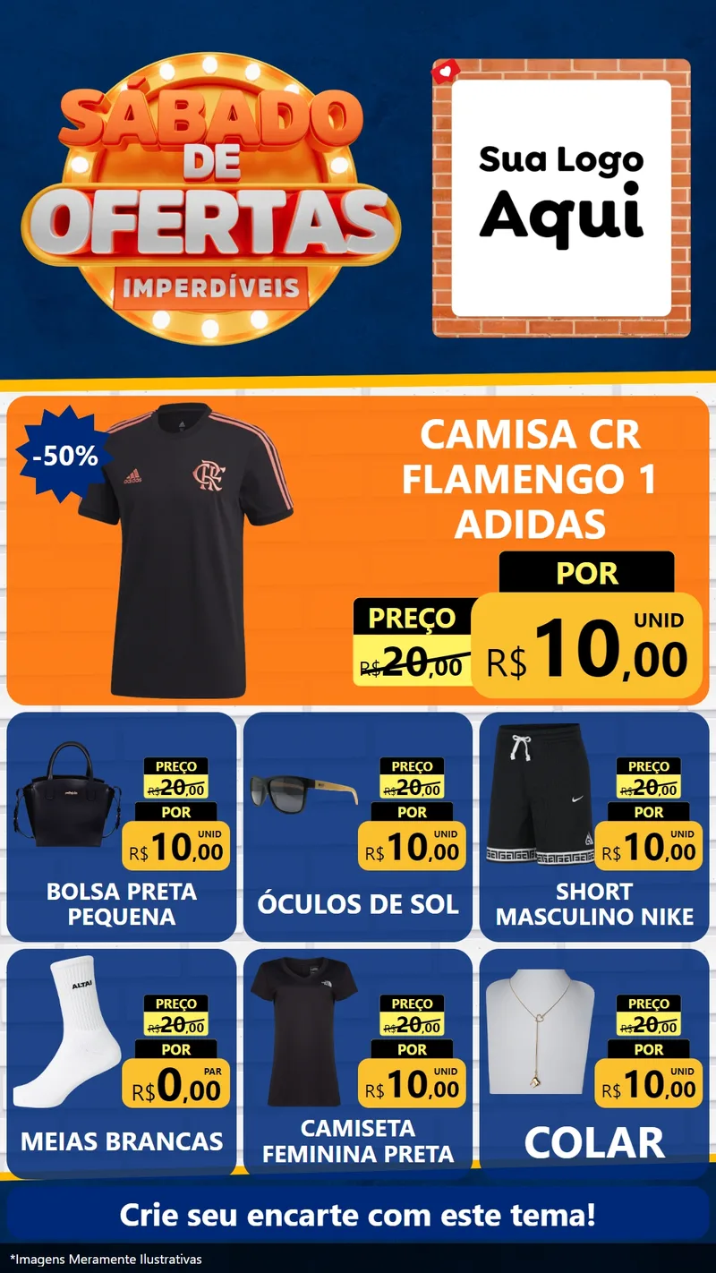 Modelo de Rede Social para Stories com o tema Sábado de Ofertas Imperdíveis para Roupas e acessórios