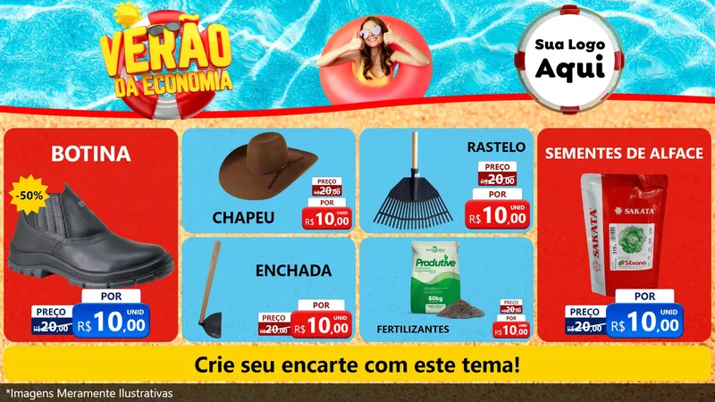 Modelo de TV para TV Horizontal com o tema Verão da Economia para Agropecuária