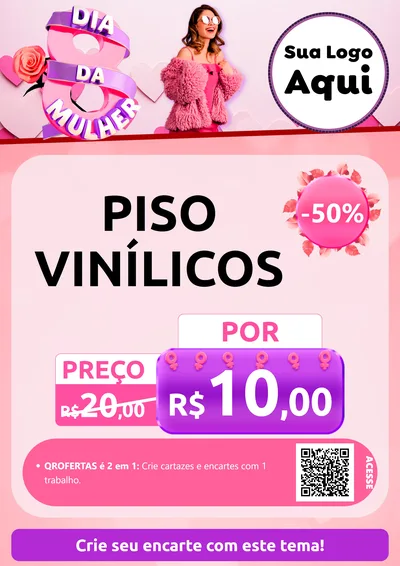 Modelo de Cartaz para Cartaz A4 Vertical com o tema Dia da Mulher para Material para Construção