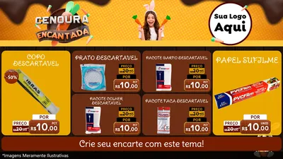 Modelo de TV para TV Horizontal com o tema Cenoura Encantada - Páscoa para Embalagens