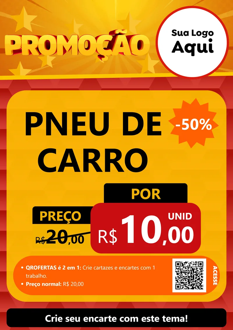 Modelo de Cartaz para Cartaz A4 Vertical com o tema Promoção para Auto peças