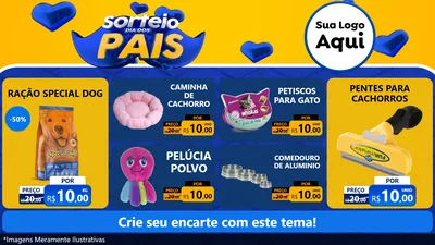 Modelo de TV para TV Horizontal com o tema Sorteio Dia dos Pais para Pet Shop