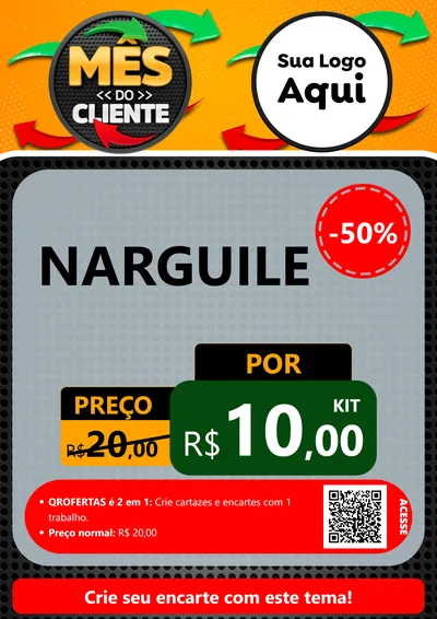 Modelo de Cartaz para Cartaz A4 Vertical com o tema Mês do Cliente para Tabacaria