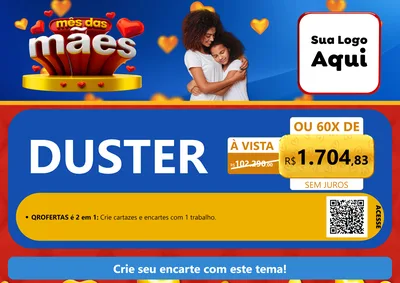 Modelo de Cartaz para Cartaz A4 Horizontal com o tema Mês das Mães para Concessionaria de Carros