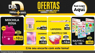 Modelo de TV para TV Horizontal com o tema Dia D Mais Economia para Papelaria