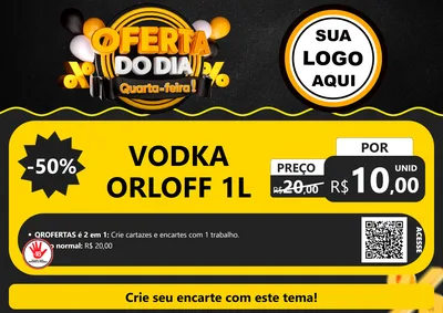 Modelo de Cartaz para Cartaz A4 Horizontal com o tema Oferta do Dia - Quarta Feira! para Distribuidora de bebidas