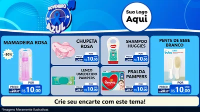 Modelo de TV para TV Horizontal com o tema Novembro Azul para Bebês