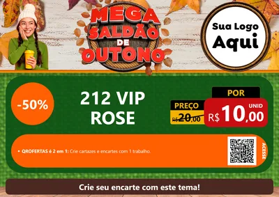 Modelo de Cartaz para Cartaz A4 Horizontal com o tema Mega Saldão de Outono para Perfumes