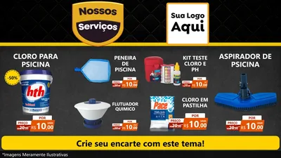 Modelo de TV para TV Horizontal com o tema Nossos Serviços para Produtos para Piscina